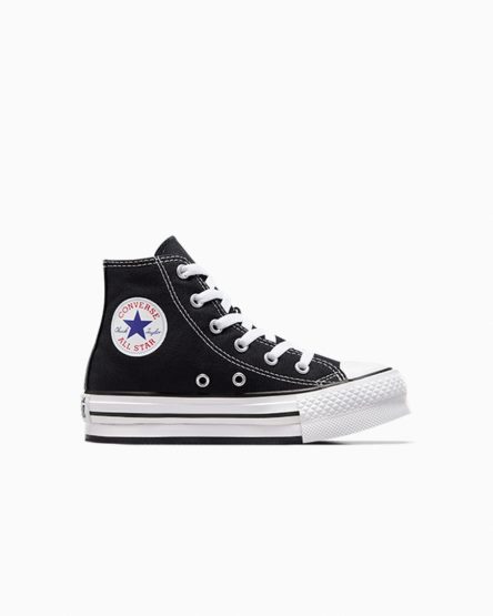 Pantofi Platforma Fete Converse Chuck Taylor All Star Lift Inalti Negrii Albi Negrii | RO KRJPL692